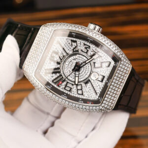 Đồng Hồ Franck Muller V45 Replica Nam Đính Full Đá Màu Đen Nhà Máy ABF 45mm (6)