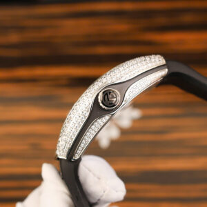 Đồng Hồ Franck Muller V45 Replica Nam Đính Full Đá Màu Đen Nhà Máy ABF 45mm (6)