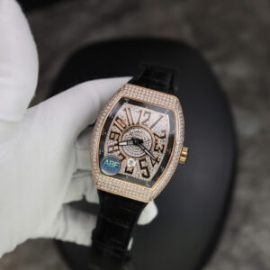 Đồng Hồ Franck Muller V45 Replica Nam Đính Full Đá Màu Vàng Hồng Nhà Máy ABF 45mm (7)