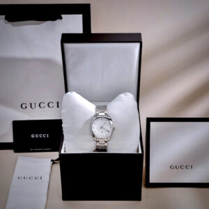 Đồng Hồ Gucci Siêu Cấp Nữ Dây Kim Loại Mặt Vuông Đính Đá Màu Trắng 29mm (1)