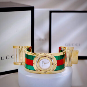 Đồng Hồ Gucci Twirl Nữ Dạng Lắc Tay Màu Vàng Siêu Cấp Máy Pin 32mm (3)