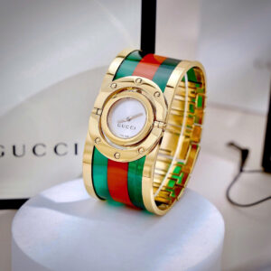 Đồng Hồ Gucci Twirl Nữ Dạng Lắc Tay Màu Vàng Siêu Cấp Máy Pin 32mm (3)