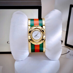 Đồng Hồ Gucci Twirl Nữ Dạng Lắc Tay Màu Vàng Siêu Cấp Máy Pin 32mm (3)