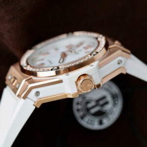 Đồng Hồ Hublot Big Bang One Click King Gold Replica 1 1 Màu Trắng Đính Đá 39mm (11)