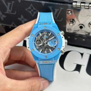 Đồng Hồ Hublot Big Bang Unico Sky Blue Replica Vỏ Gốm Xanh Nhà Máy BBF 42mm (10)