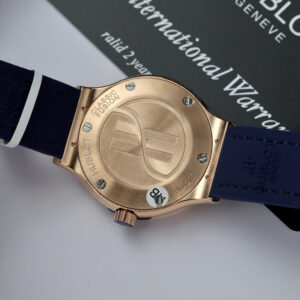 Đồng Hồ Hublot Classic Fusion King Gold Màu Xanh Blue Replica Nữ Xưởng HB 33mm (1)