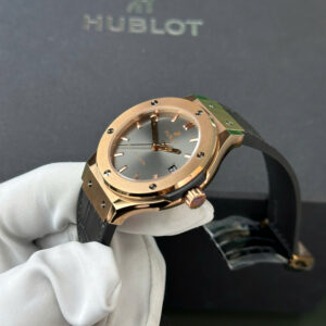 Đồng Hồ Hublot Classic Fusion King Gold Rep 11 Cao Cấp Mặt Số Xám Nhà Máy JJF 38mm (1)