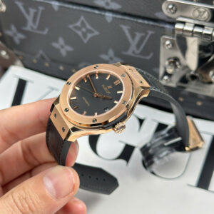Đồng Hồ Hublot Classic Fusion King Gold Replica Cao Cấp Mặt Số Đen Nhà Máy JJF 38mm (1)
