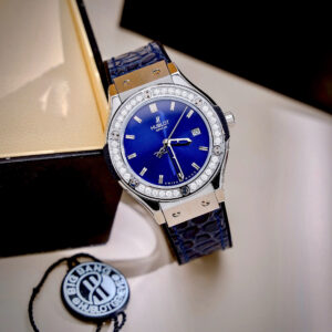 Đồng Hồ Hublot Classic Fusion Nữ Đính Đá Fake Máy Pin Nhật Màu Xanh Dương 33mm (3)
