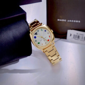 Đồng Hồ Marc Jacobs Nữ Mặt Vuông Dây Kim Loại Màu Vàng Like Auth 34mm (10)