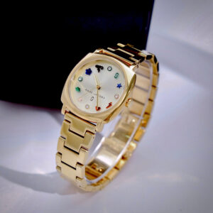 Đồng Hồ Marc Jacobs Nữ Mặt Vuông Dây Kim Loại Màu Vàng Like Auth 34mm (10)