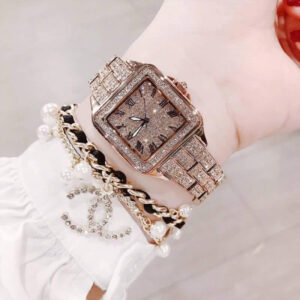 Đồng Hồ Nữ Davena 61151 Rose Gold Mặt Vuông Chính Hãng 36mm (1)