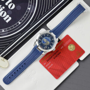 Đồng Hồ Omega Aqua Terra World Timer Replica Dây Cao Su Màu Xanh Nhà Máy VS 41mm (2)