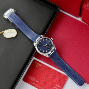 Đồng Hồ Omega Seamster Aqua Terra Nam DÂy Cao Su Màu Xanh Rep 11 Xưởng VS 41mm (1)