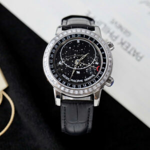 Đồng Hồ Patek Philippe Complications 6104G Nam Đính Đá Màu Đen Replica 44mm (9)