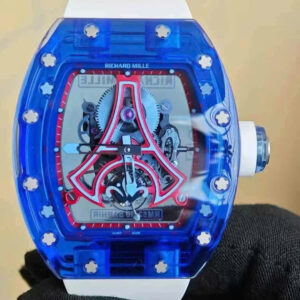 Đồng Hồ Richard Mille RM52-03 Paris Saint-Germain Tourbillon Chế Tác Vỏ Sapphire Xanh 40x48mm (1)