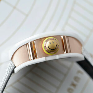 Đồng Hồ Richard Mille RM88 Smiley Mặt Chú Hề Dây Vải Màu Trắng Replica 40mm (7)