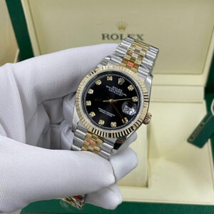 Đồng Hồ Rolex DateJust 126233 Bọc Vàng Thật Mặt Số Đen Đính Đá Xưởng GM 36mm (6)