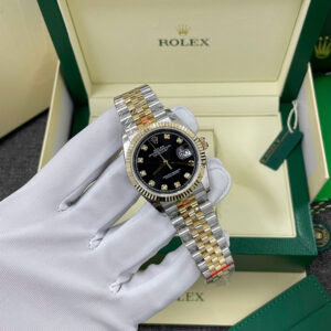 Đồng Hồ Rolex DateJust 126233 Bọc Vàng Thật Mặt Số Đen Đính Đá Xưởng GM 36mm (6)