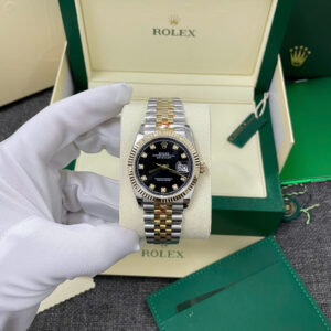 Đồng Hồ Rolex DateJust 126233 Bọc Vàng Thật Mặt Số Đen Đính Đá Xưởng GM 36mm (6)