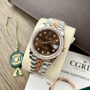Đồng Hồ Rolex DateJust 126331 Đính Đá Moissanite Mặt Chocolate Nhà Máy Clean 41mm (1)