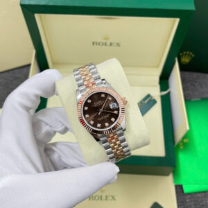 Đồng Hồ Rolex DateJust 278271 Bọc Vàng Thật Mặt Số Chocolate Cọc Số Đá Xưởng GM 31mm (9)
