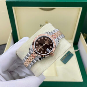Đồng Hồ Rolex DateJust 278271 Bọc Vàng Thật Mặt Số Chocolate Cọc Số Đá Xưởng GM 31mm (9)