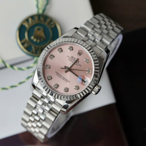 Đồng Hồ Rolex DateJust Nữ Dây Kim Loại Mặt Số Hồng Replica Cao Cấp 31mm (4)