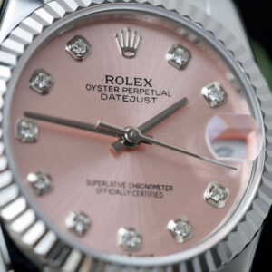 Đồng Hồ Rolex DateJust Nữ Dây Kim Loại Mặt Số Hồng Replica Cao Cấp 31mm (4)