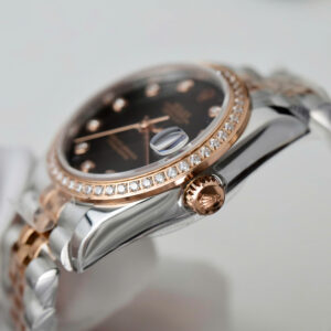 Đồng Hồ Rolex DateJust Replica Cao Cấp Nữ Mặt Số Đen Nhà Máy GS 31mm (8)
