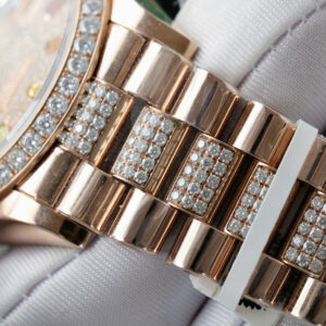 Đồng Hồ Rolex Day-Date 128345 Bọc Vàng 18K Đính Kim Cương Moissanite Chế Tác Hong Kong 36mm (2)