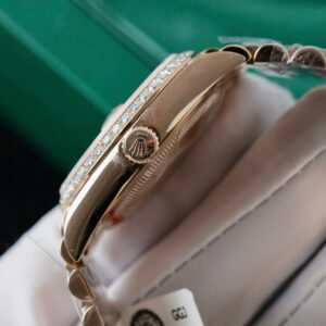 Đồng Hồ Rolex Day-Date 128345 Bọc Vàng 18K Đính Kim Cương Moissanite Chế Tác Hong Kong 36mm (2)