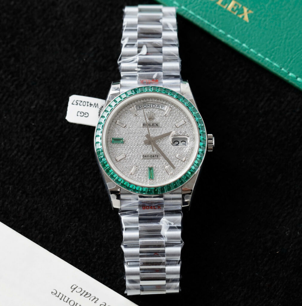 Đồng Hồ Rolex Day-Date 228396TEM Chế Tác Đá Quý Tự Nhiên & Moissanite 40mm (10)
