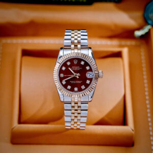 Đồng Hồ Rolex Fake Cao Cấp Nữ Mặt Chocolate Đính Đá Dây Jubilee Máy Pin 31mm (5)