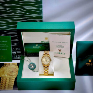 Đồng Hồ Rolex Fake Cao Cấp Nữ Mặt Vàng Đính Đá Dây Kim Loại Máy Pin 31m (4)