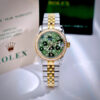 Đồng Hồ Rolex Fake Nữ Đính Đá Mặt Hoa Lá Màu Xanh Máy Pin Nhật 31mm (8)