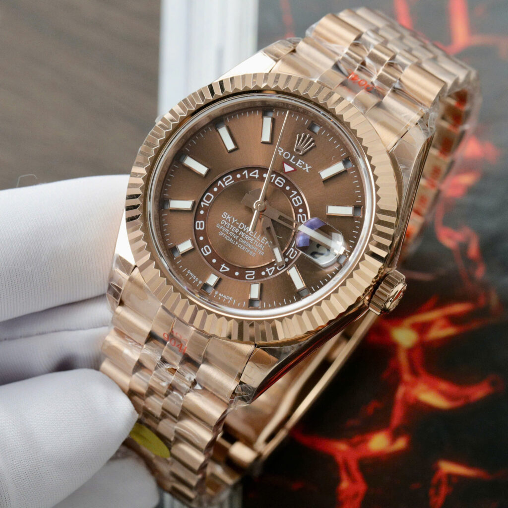 Đồng Hồ Rolex Sky Dweller 336945 Replica Mặt Số Chocolate Dây Jubilee 42mm (2)