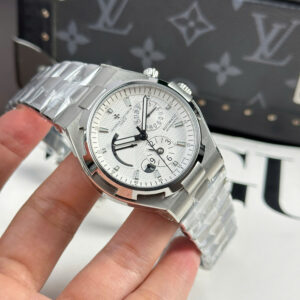 Đồng Hồ Vacheron Constantin Overseas Dual Time 47450 Rep 11 Dây Thép Trắng Xưởng 9F 42mm (7)