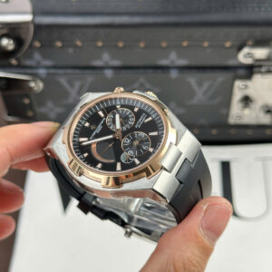 Đồng Hồ Vacheron Constantin Overseas Dual Time 47450 Rep 11 Mặt Đen Xưởng 9F 42mm (10)