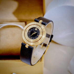 Đồng Hồ Versace Eon Mặt Xoay 360 Độ Nữ Dây Da Màu Đen Like Auth 30mm (6)