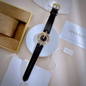 Đồng Hồ Versace Eon Mặt Xoay 360 Độ Nữ Dây Da Màu Đen Like Auth 30mm (6)