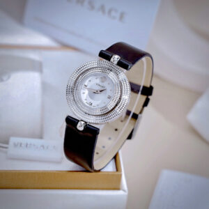 Đồng Hồ Versace Eon Mặt Xoay 360 Độ Nữ Dây Da Màu Đen Mặt Trắng Like Auth 30mm (4)