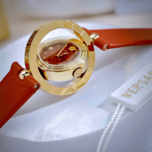 Đồng Hồ Versace Eon Mặt Xoay 360 Độ Nữ Dây Da Màu Đỏ Siêu Cấp 30mm (2)