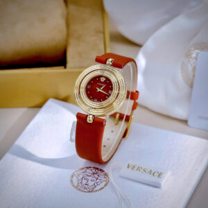 Đồng Hồ Versace Eon Mặt Xoay 360 Độ Nữ Dây Da Màu Đỏ Siêu Cấp 30mm (2)