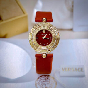 Đồng Hồ Versace Eon Mặt Xoay 360 Độ Nữ Dây Da Màu Đỏ Siêu Cấp 30mm (2)