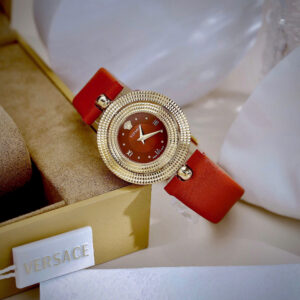 Đồng Hồ Versace Eon Mặt Xoay 360 Độ Nữ Dây Da Màu Đỏ Siêu Cấp 30mm (2)