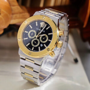 Đồng Hồ Versace Greca Logo Chronograph Demi Siêu Cấp Mặt Đen 43mm (1)