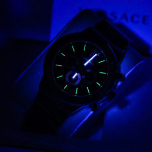 Đồng Hồ Versace Greca Logo Chronograph Like Auth Dây Kim Loại Màu Đen 43mm (3)