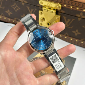 Đồng Hồ Cartier Ballon Bleu Replica Cao Cấp Mặt Số Xanh Blue Dây Thép Nhà Máy AF 40mm (1)