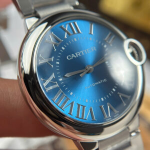 Đồng Hồ Cartier Ballon Bleu Replica Cao Cấp Mặt Số Xanh Blue Dây Thép Nhà Máy AF 40mm (1)
